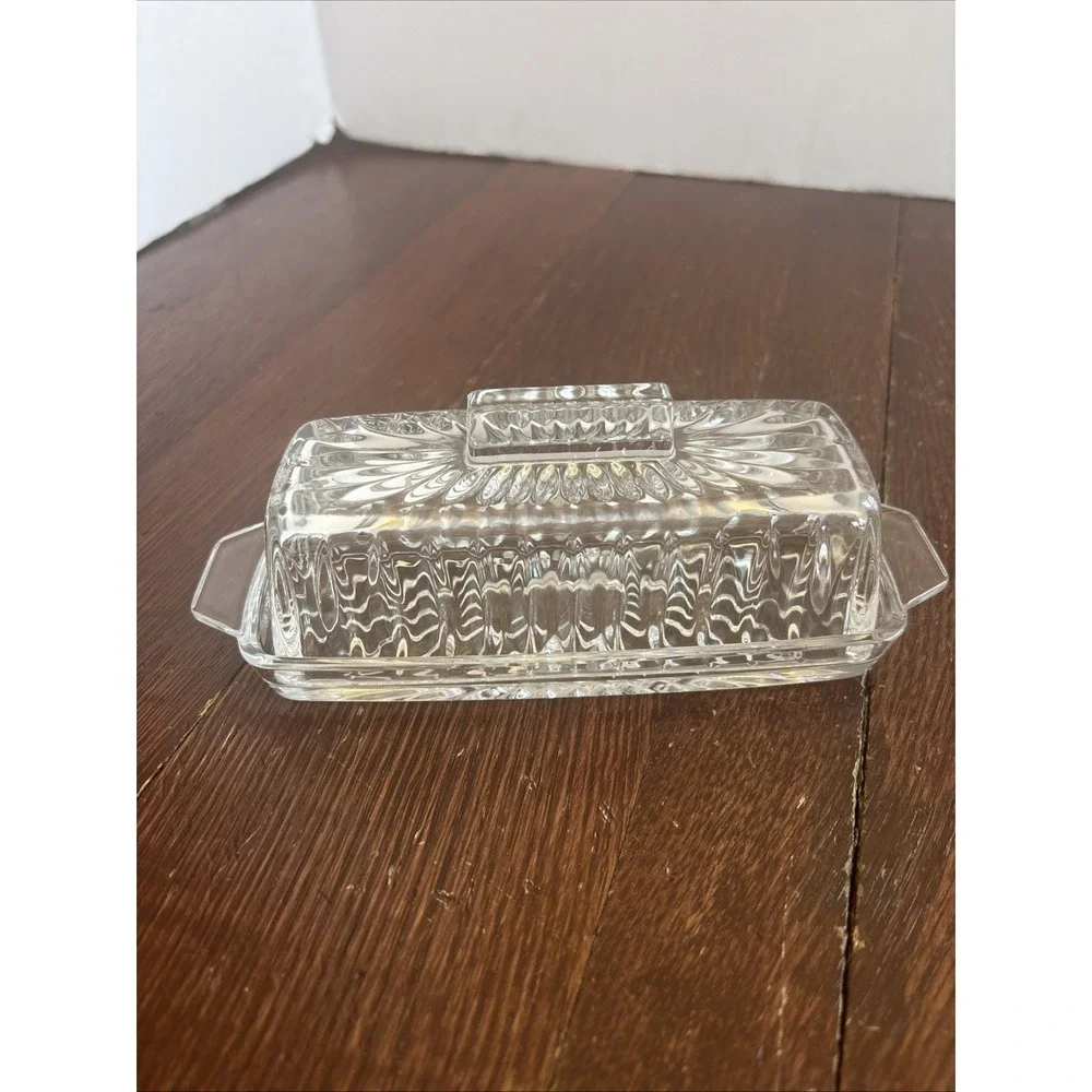 Gorham‎ Althea Crystal Covered Butter Dish Vintage, Discontinued EUC